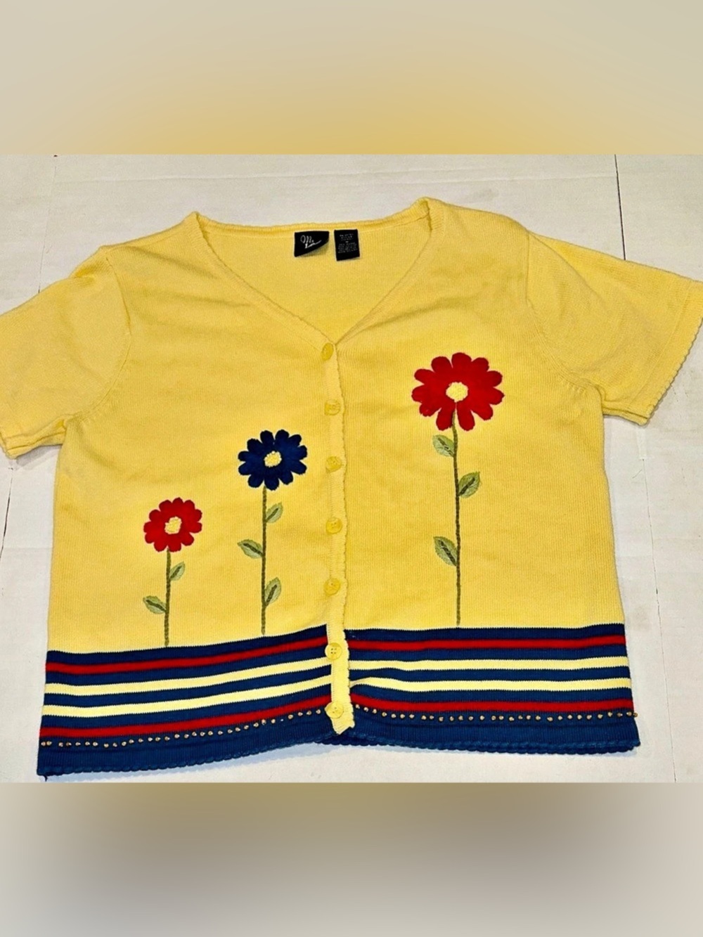 Ms. Lee Floral Short Sleeve Top in Yellow